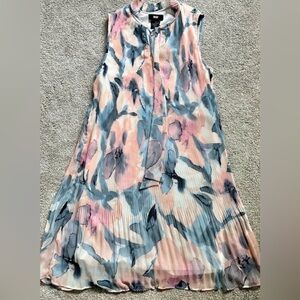 Sleeveless floral dress with tie ribbon DKNY